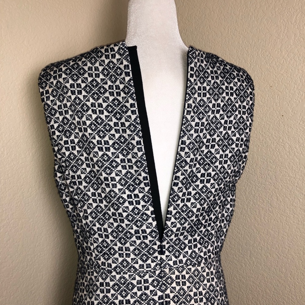 Tory Burch Textured Burlap Print A Line Dress 12 - image 7